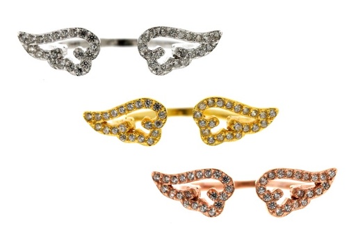 Silver 925 wing cz ring