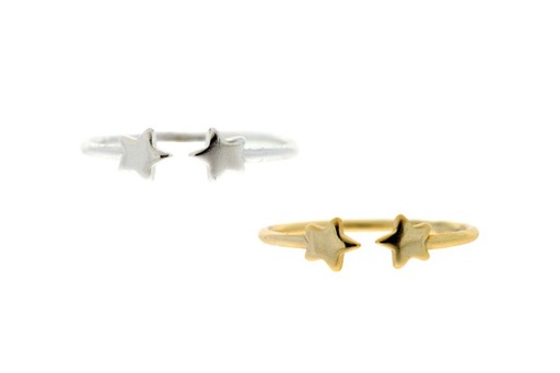 Silver 925 two stars ring