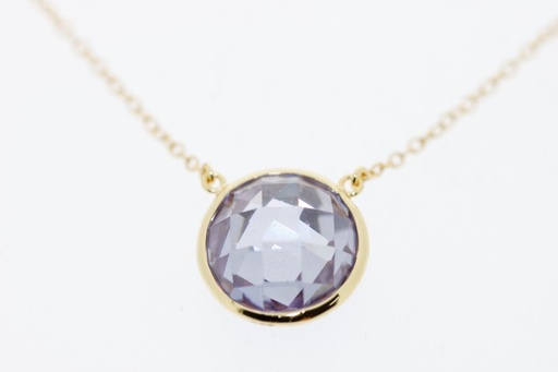 Collar plata baño oro cz 