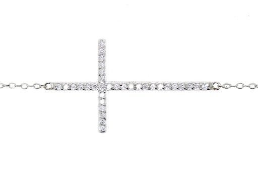 Collar plata 925 cz cruz 