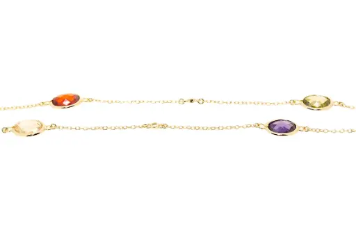 [056231002ZMC] Collar plata multi cz oval 