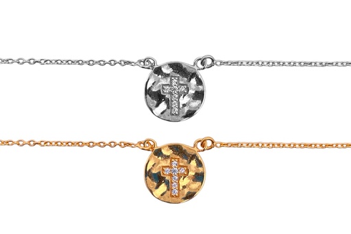 Sterling silver zirconia cross necklace