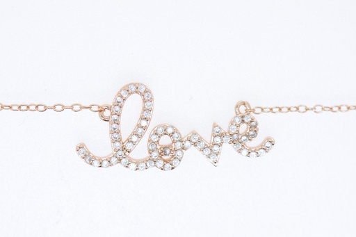 Collar plata 925 cz love 