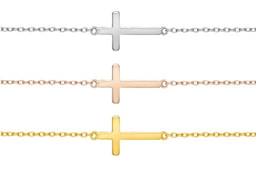 Necklace silver 925 cross 40+5cm sterling silver