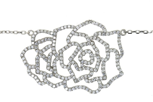 Collar plata 925 microsetting zirconita rosa