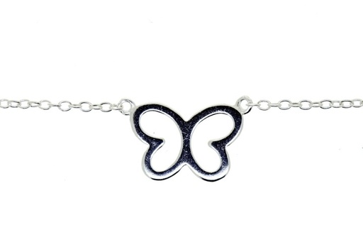 Silver 925 necklace butterfly 40+5cm sterling silver