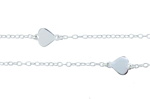 Silver 925 necklaces hearts 40+5cm sterling silver