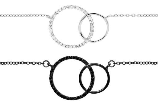 Collar plata 925 con zirconita dos circulos 