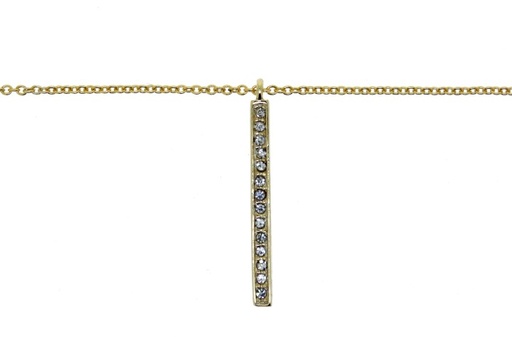 Silver 925 necklace cz 38+5cm rose gold plated