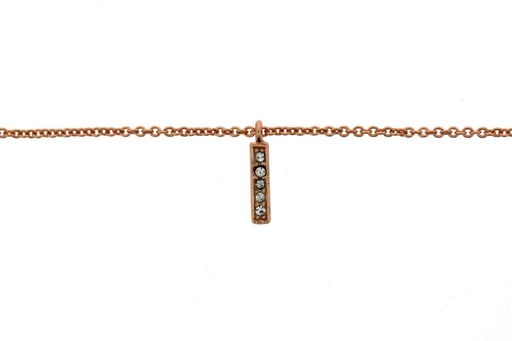 Silver 925 necklace cz 38+5cm rose gold plated