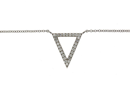 Silver 925 cz necklace 38+5cm rhodium