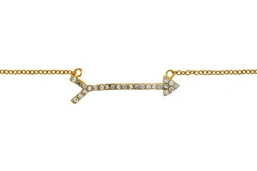 Silver 925 cz necklace 38+5cm rhodium