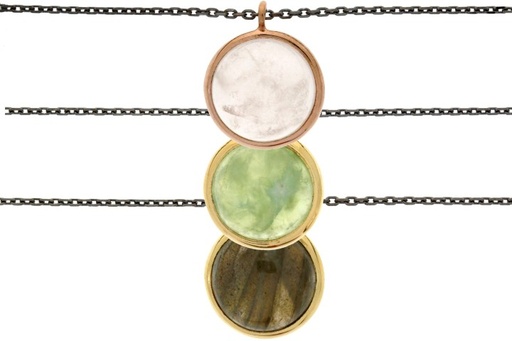 Collar plata 925 piedra semi preciosa 