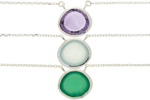 Silver 925 necklace semi preci 40+5cm sterling silver