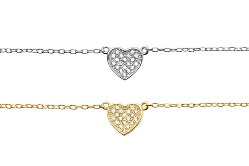 Collar plata 925 microsetting corazon cz 