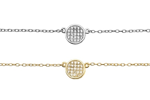 Collar plata 925 microsetting redondo cz 