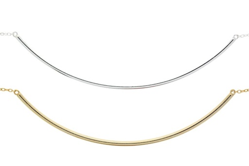 Collar plata 925 tubo curvado 