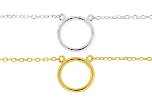 Silver 925 necklace circle 38+5cm sterling silver