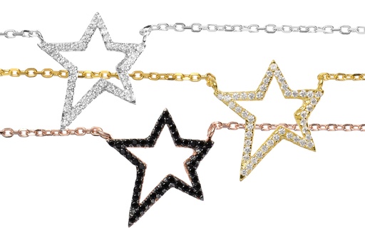 Collar plata 925  zirconita estrella pequeña 