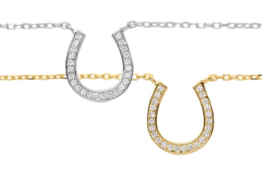 Silver 925 horseshoe necklaces 40+5cm rhodium