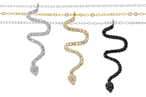 Collar plata 925 serpiente zirconita