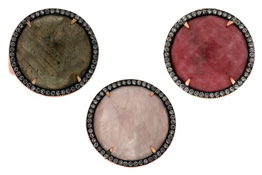 Silver 925  semi precious stone cz ring