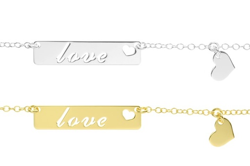 [08878C3800DO] Collar plata 925 placa love 