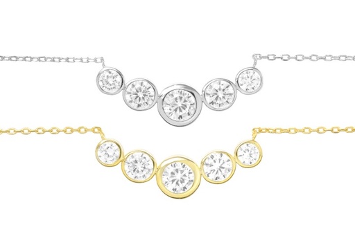 Silver 925 necklaces cz 38+5cm rhodium