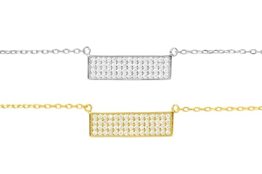 Collar plata 925 barra cz 