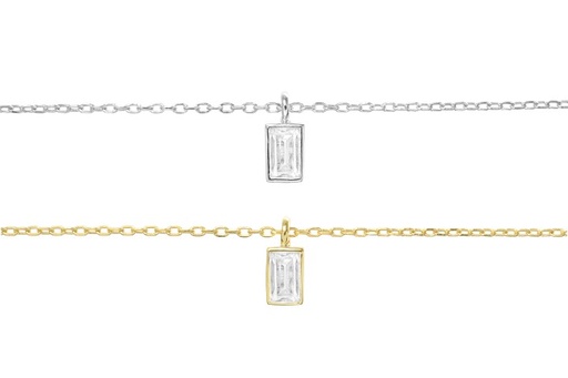 Silver 925 necklaces cz 38+5cm rhodium