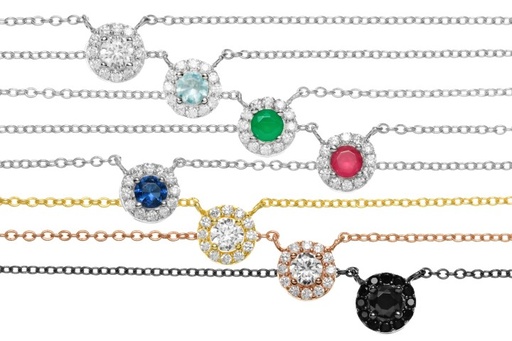 Silver 925 necklaces cz 38+5cm rutenium plated