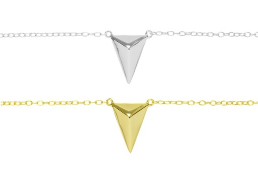 Silver 925 triangle necklace 38+5cm sterling silver