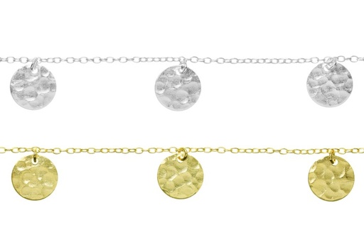 Collar plata 925  cinco circulos martele