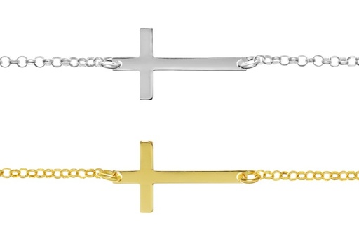 Silver 925 cross necklace 40+5cm sterling silver