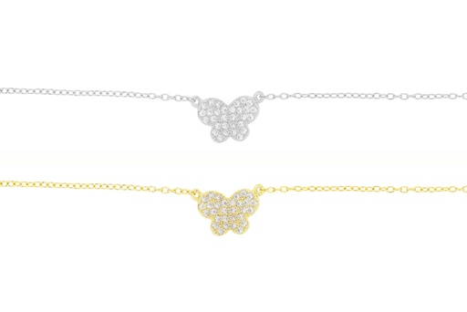 Collar plata 925 con zirconita mariposa 
