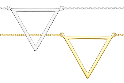 Silver 925 necklace triangle 38+5cm sterling silver