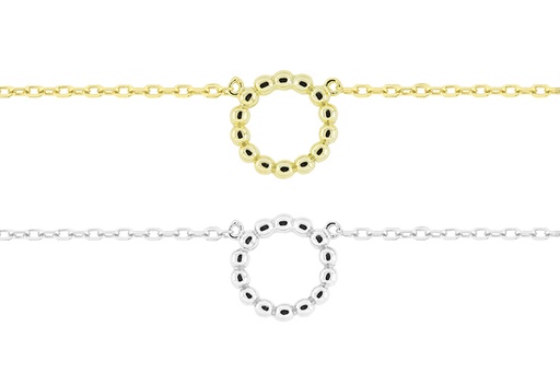 Collar plata 925 anilla de bolas