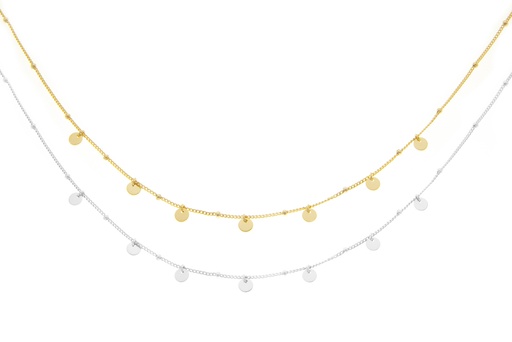 Collar plata 925 cadena con 7 plaquitas 