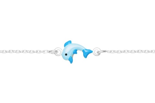 [09764E350CEL] Silver 925 enamel dolphin neck 35+5cm sterling silver