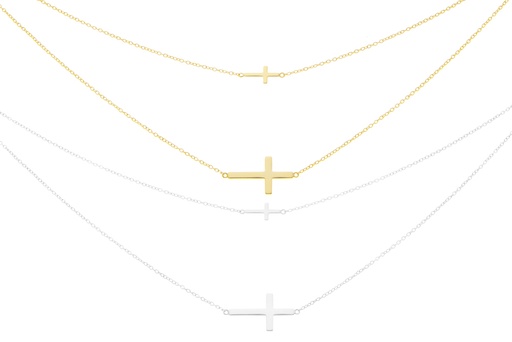 Collar plata 925 dos cruces apaisadas 