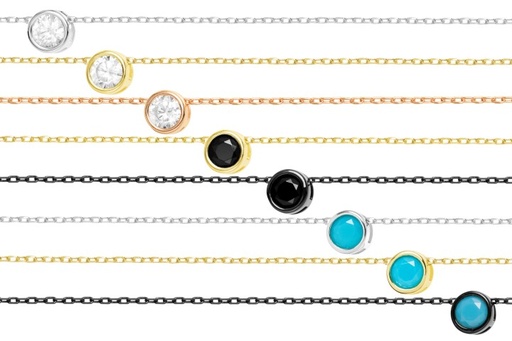 Collar plata 925 con  zirconita 4mm 