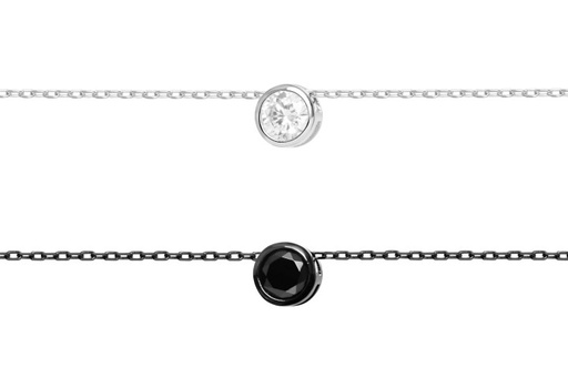 Collar plata 925 con  zirconita 5mm 