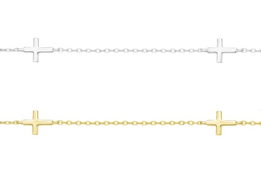 Collar plata 925 cinco cruces apaisadas 