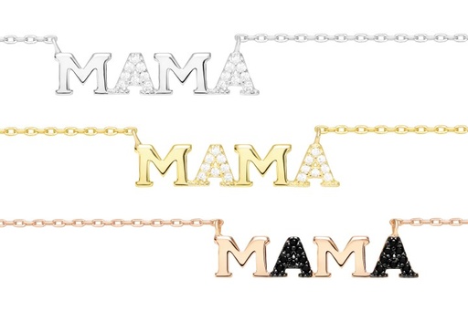 Silver 925 mama cz necklace 38+5cm rose gold plated