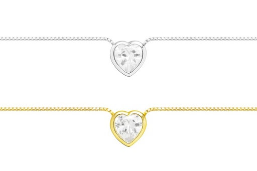 Collar plata 925 zirconita corazon