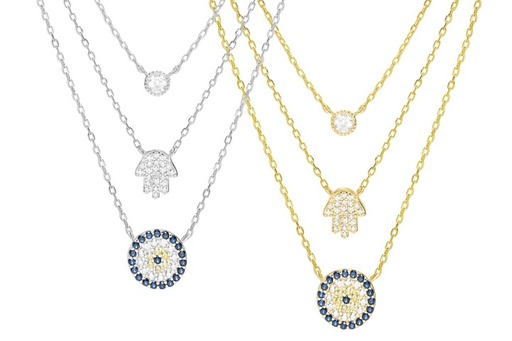 Silver 925 cz necklace 40+5cm rhodium