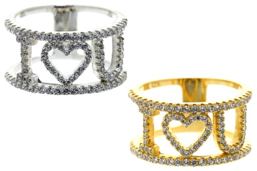 Anillo plata 925 con zirconita i love u 