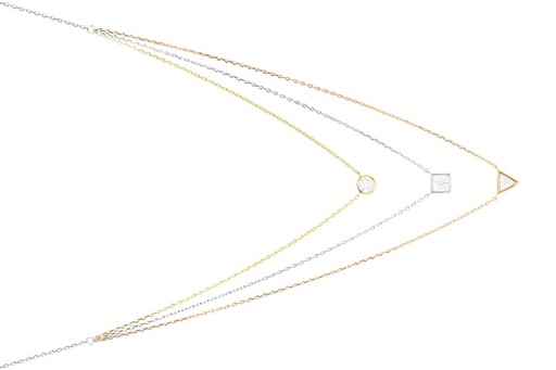 [10006C005ZBL] Collar plata 925 triangulo circulo cuadrado cz 