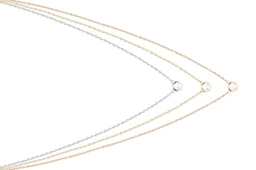 [10007C005ZBL] Silver 925 cz necklace 40+5cm gold plated + rhodium plated + rose gold plated