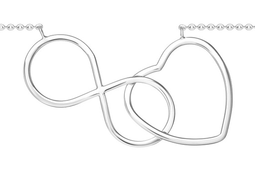 [10059C3800PL] Collar plata 925 corazon infinito 